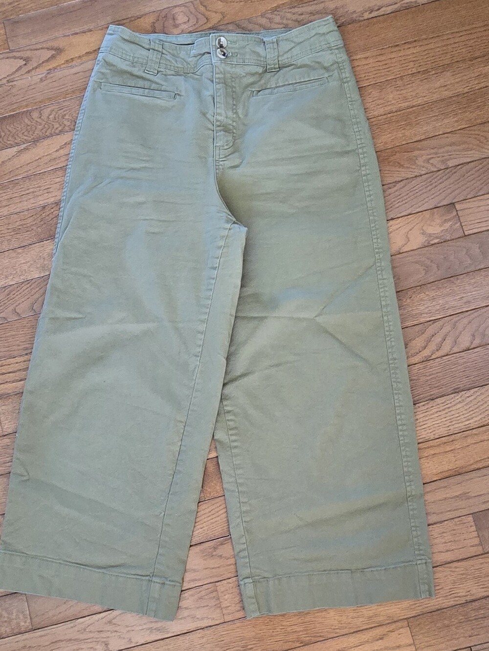 A New Day Womens Wide Leg Cropped Chino Pants 10